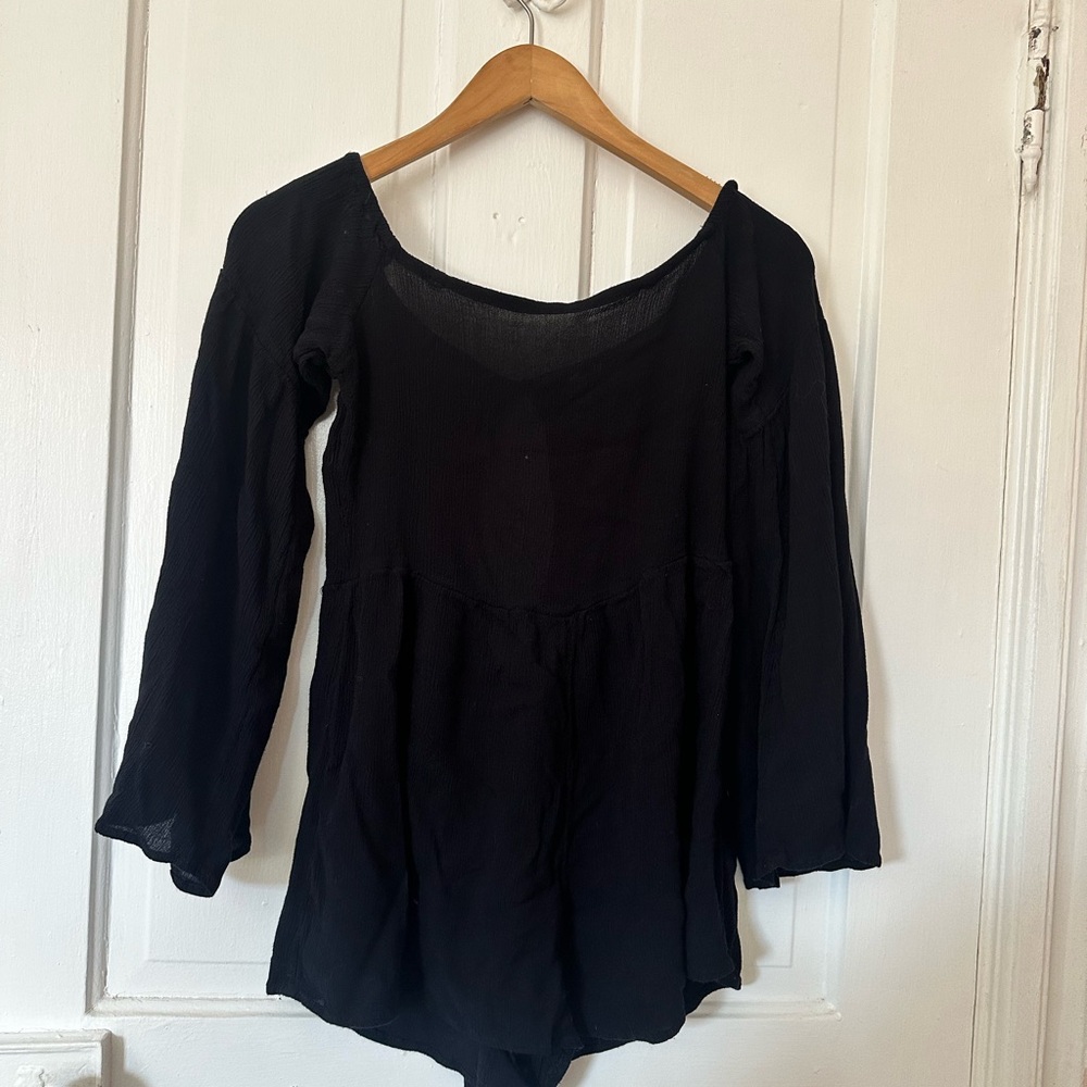 Urban Outfitters Gauzy/Sheer Black Women's Romper